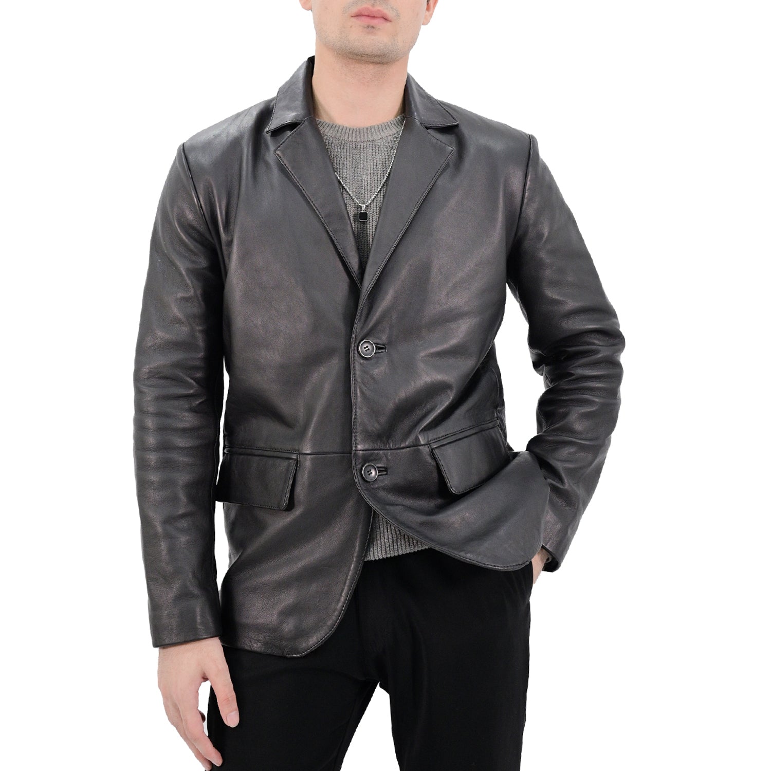Real Lambskin Casual Men's Leather Jacket