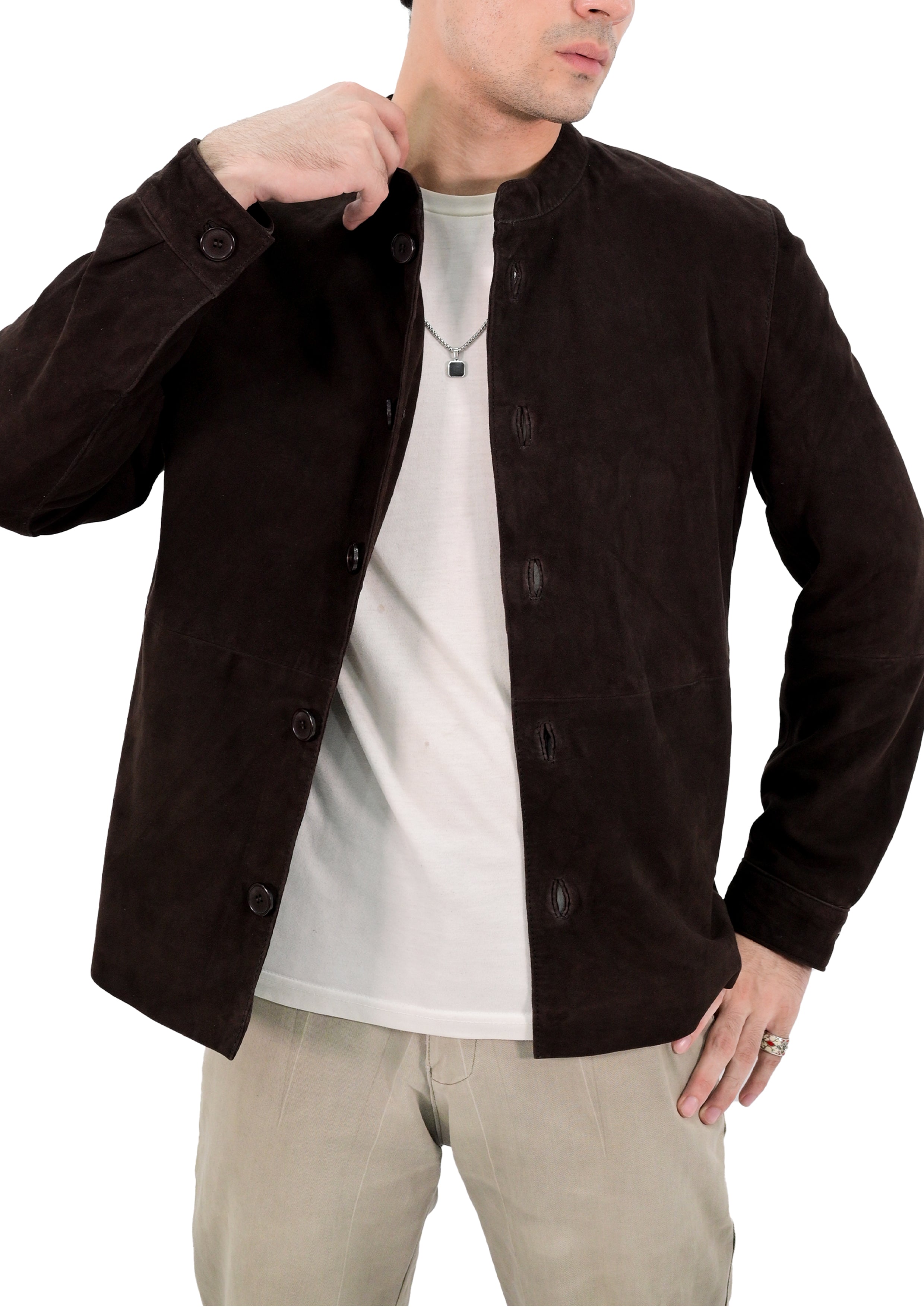Polo Collar Premium Mens Leather Jacket
