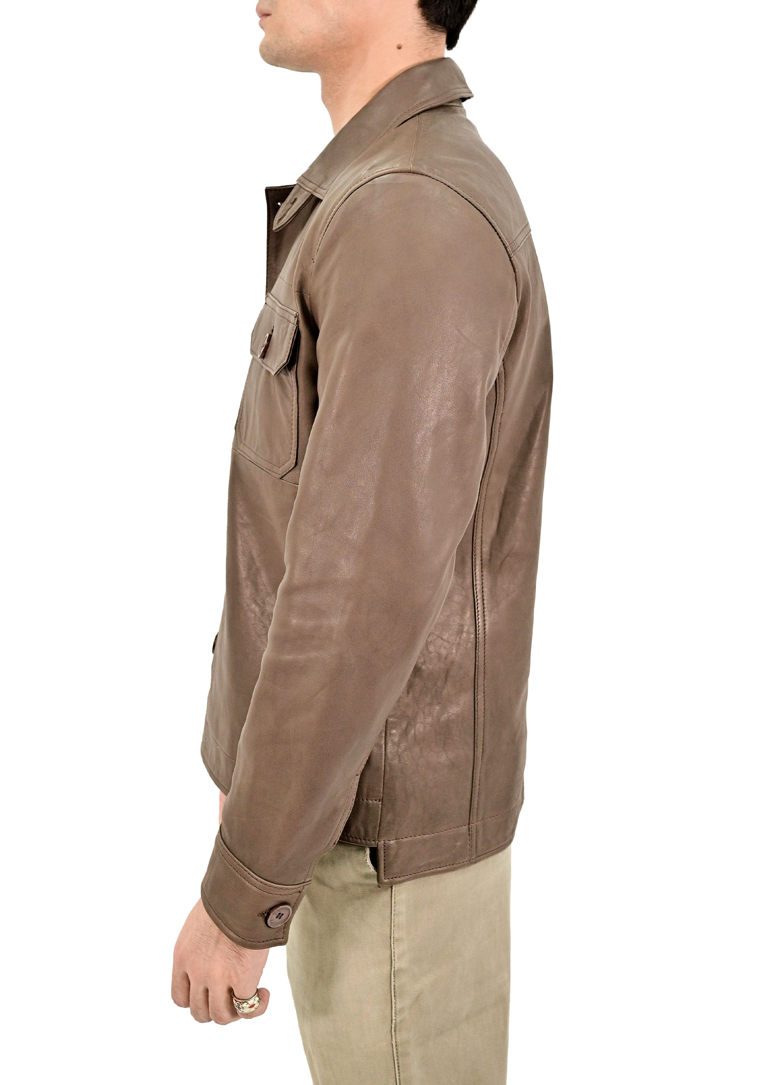Collar Style Real Lambskin Leather Jacket