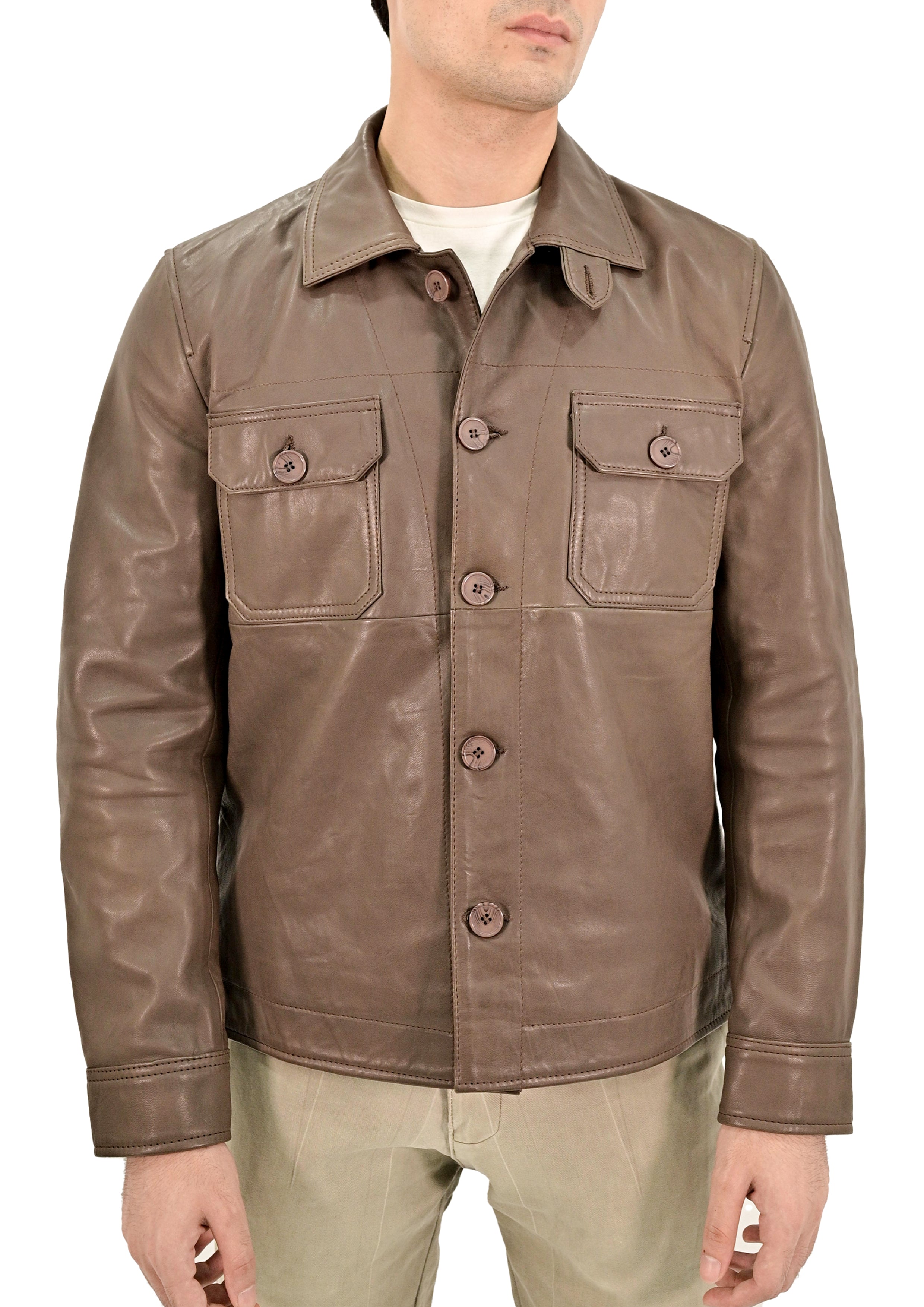 Collar Style Real Lambskin Leather Jacket