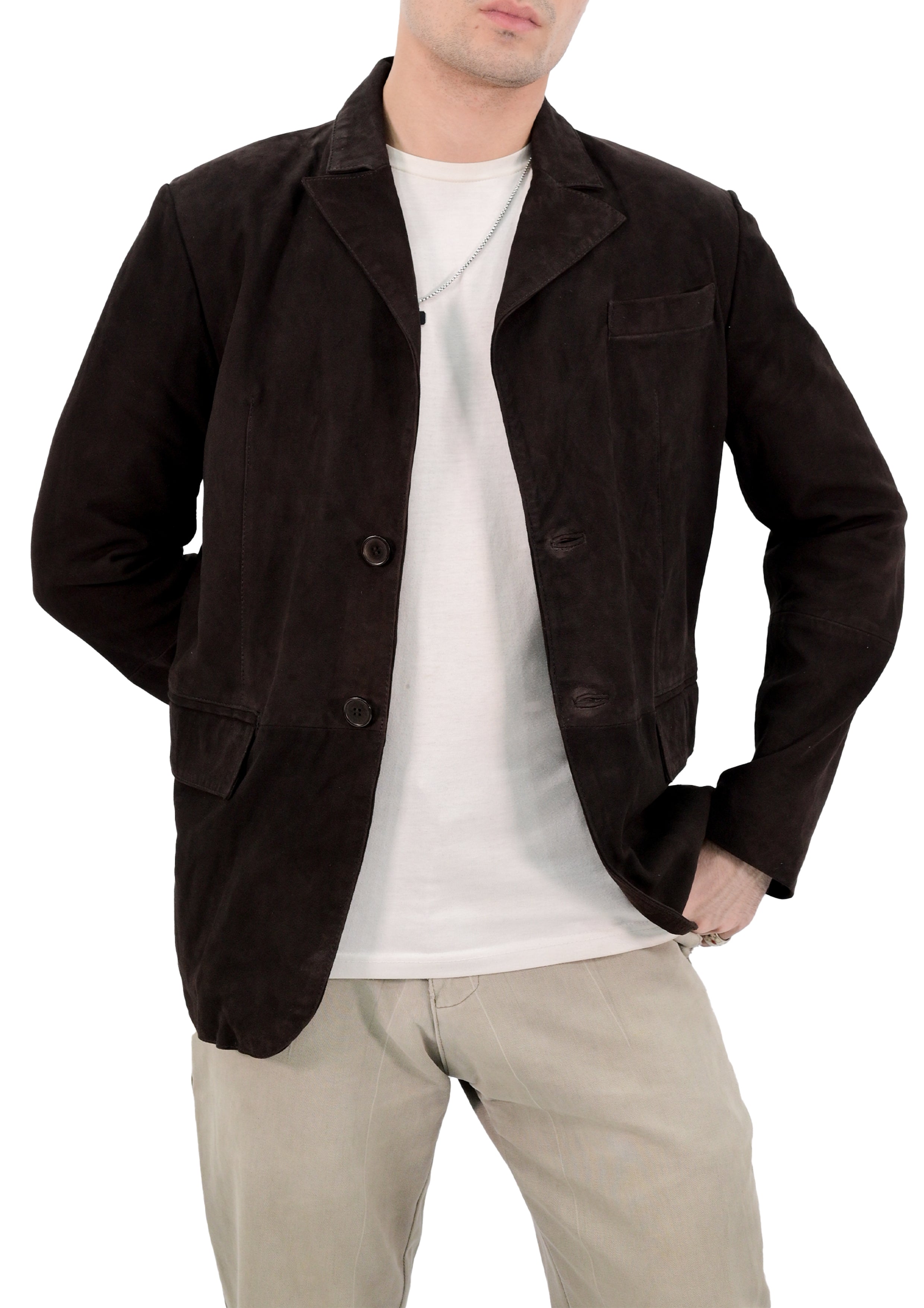 Black Leather Blazer for Men