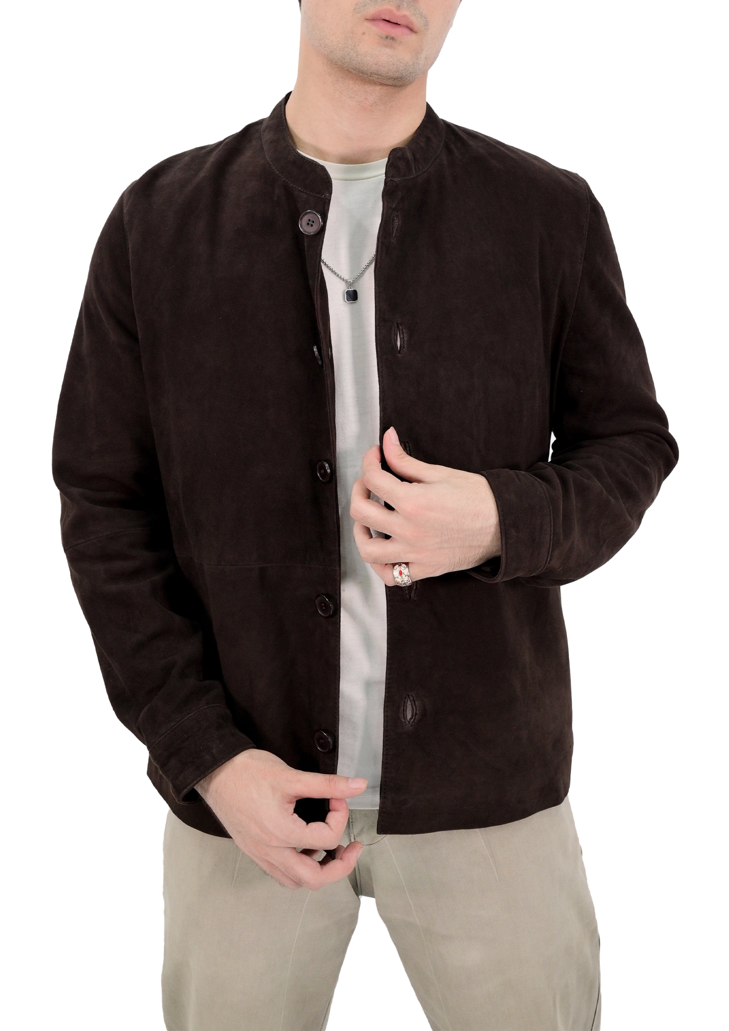 Polo Collar Premium Mens Leather Jacket