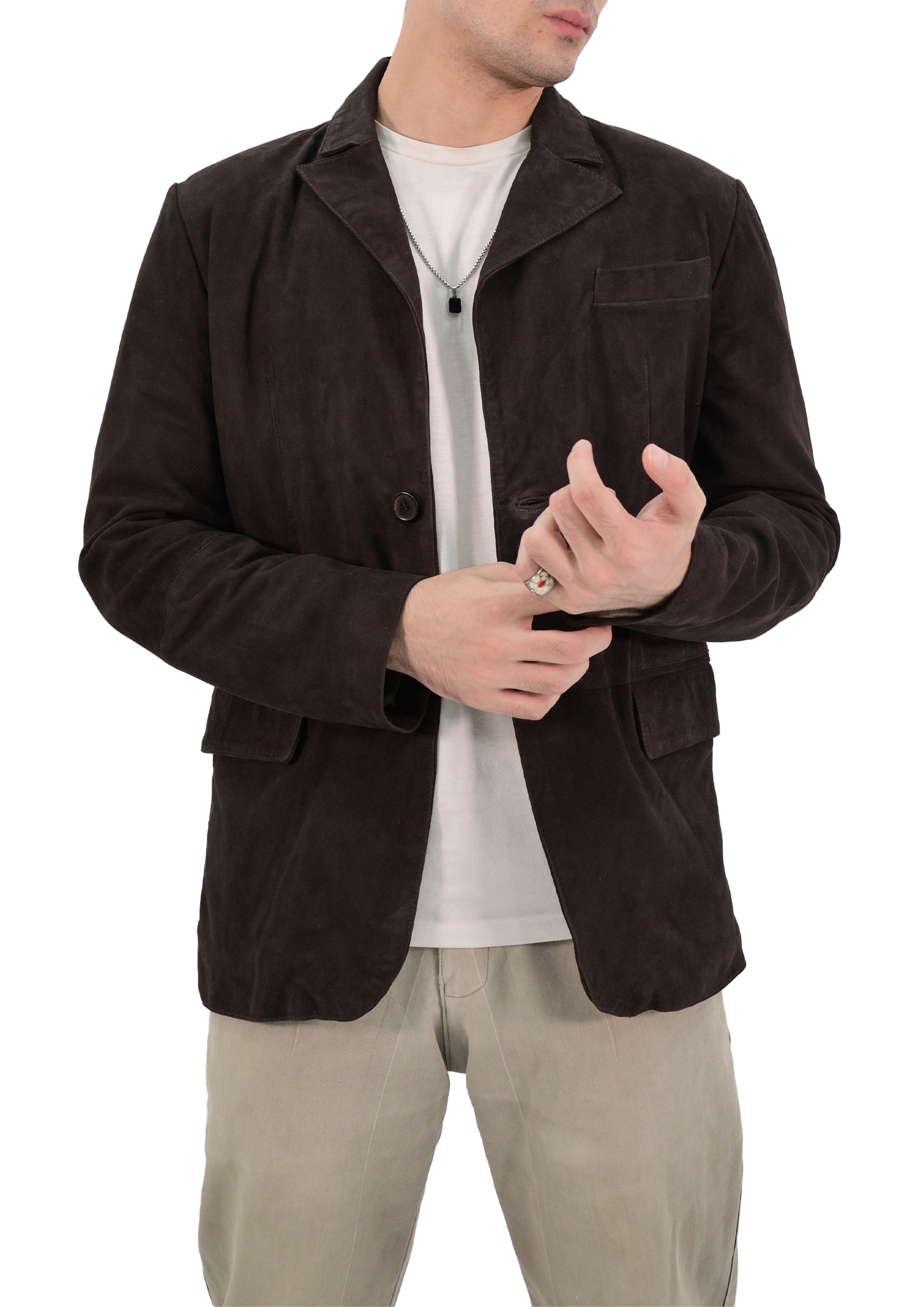 Black Leather Blazer for Men