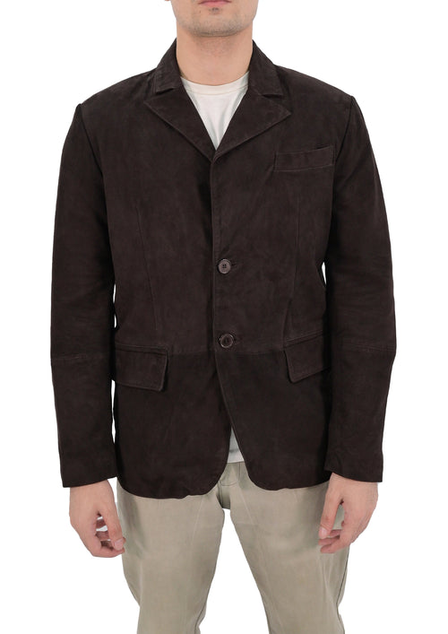Black Leather Blazer for Men