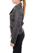 Genuine Leather Women’s Moto Jacket - Classic Biker Style with Thermal Zip-Out Liner