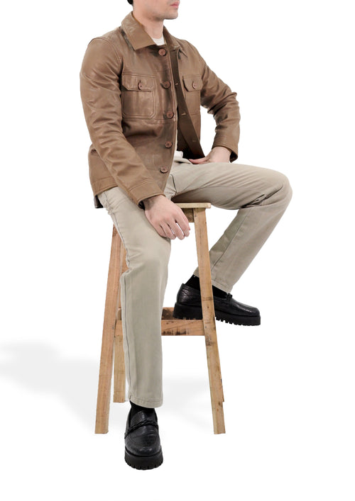 Collar Style Real Lambskin Leather Jacket