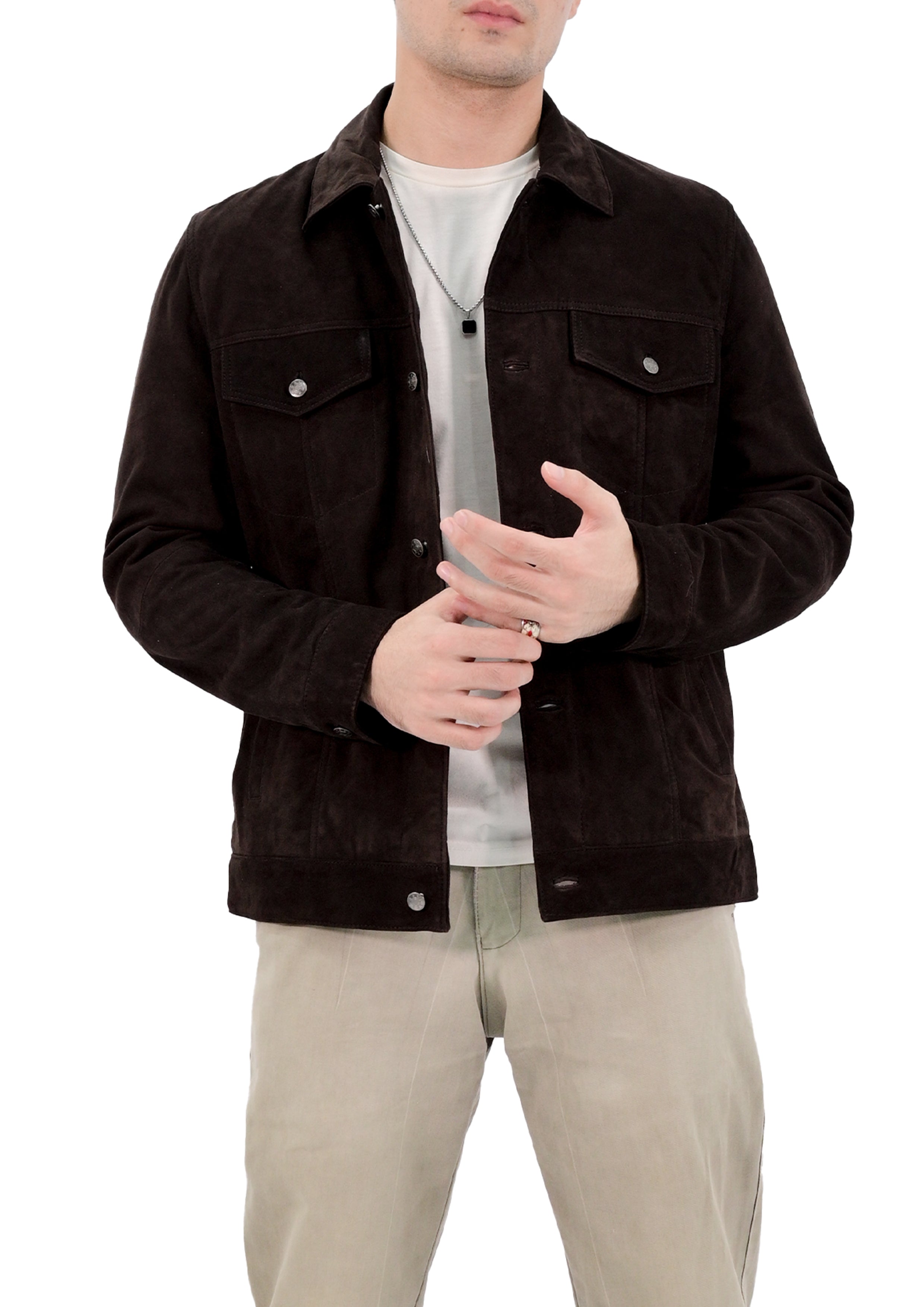 Premium Trucker Mens Leather Jacket