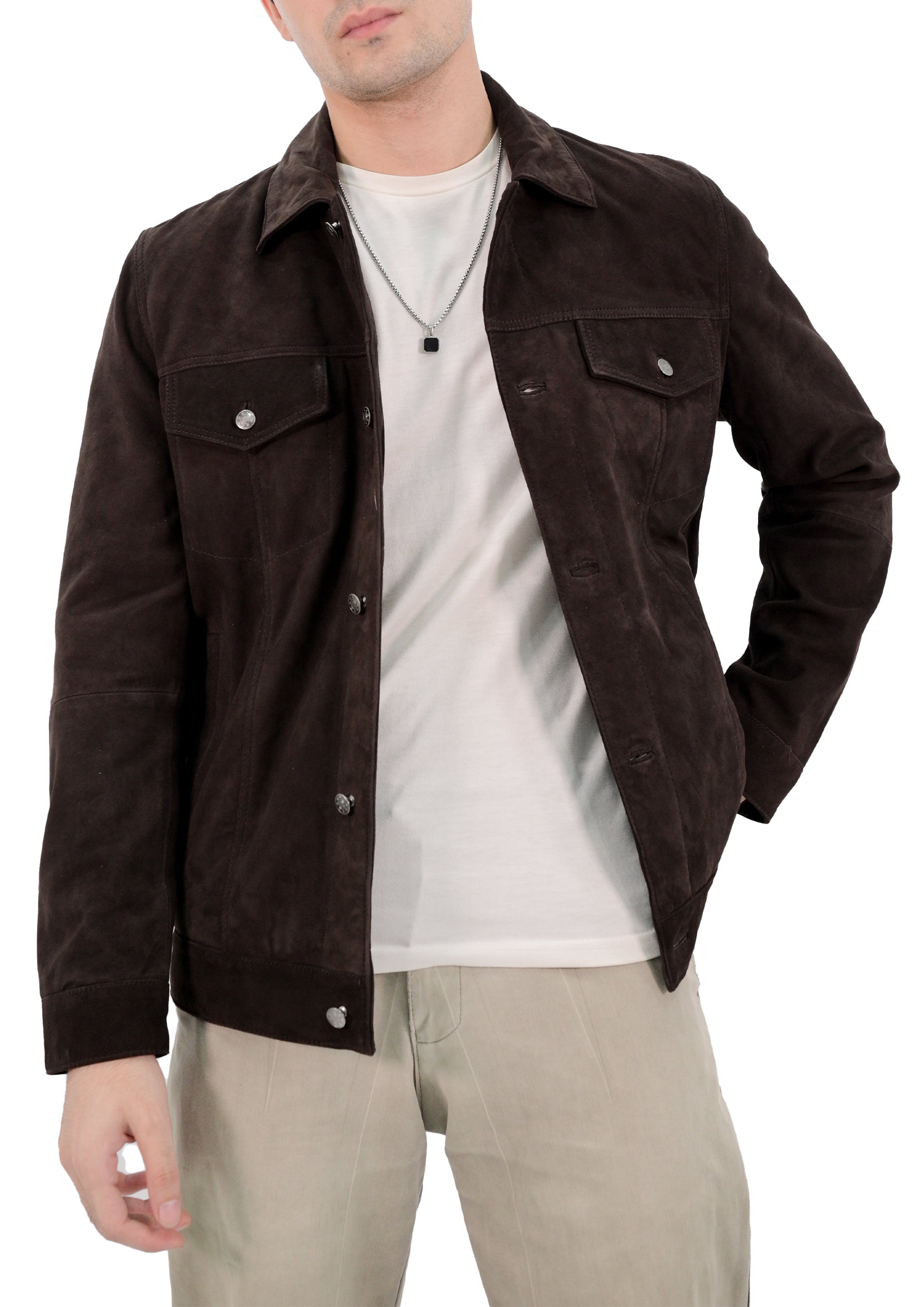 Premium Trucker Mens Leather Jacket