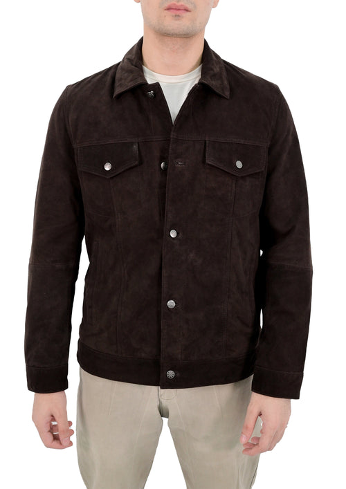 Premium Trucker Mens Leather Jacket